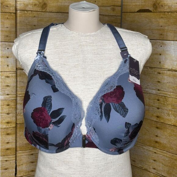 CACIQUE THE SERIOUSLY SEXY COLLECTION FLORAL PRINT BOOST PLUNGE SZ. 42H - Picture 1 of 7